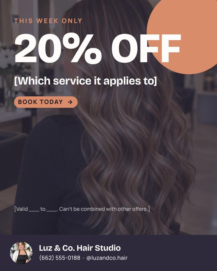 Sample special offer post for a salon